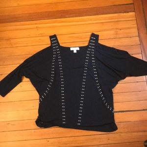 MK navy silver studded top